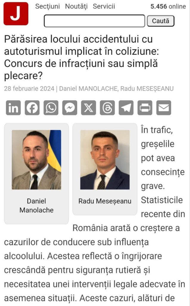 Analiză juridică: Părăsirea locului accidentului cu autoturismul implicat în coliziune - Juridice.ro